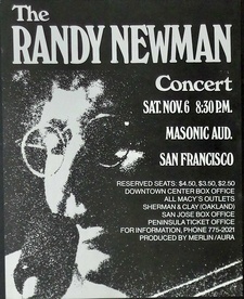 Randy Newman: San Francisco 1976 (Handbill)