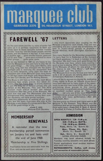 Jeff Beck: Marquee 1967 (Handbill)