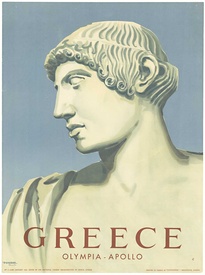 GREECE - Apollo - Olympia vintage poster