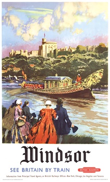 Windsor – See Britain by Train Original Vintage British Railways Poster, Gordon Nicoll, Royal Barge
