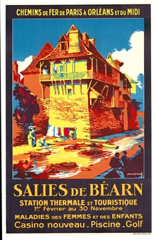 Salies de Bearn Thermal Spa Casino - 1931 Rene Roussell Vintage Travel Poster