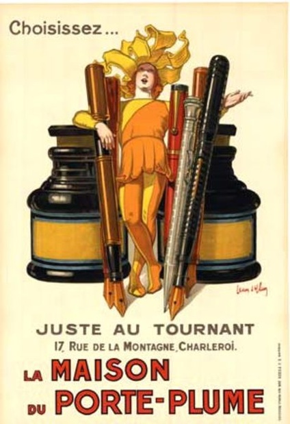 Original Jean d'Ylen Vintage Poster – Juste au Tournant, La Maison du Porte-Plume, Authenticated Ant