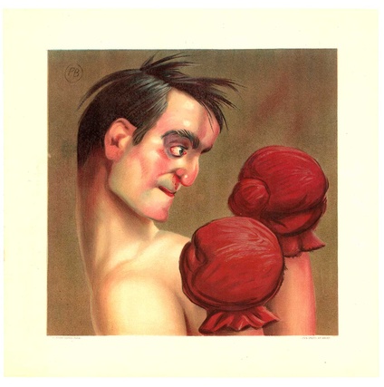 Vintage Boxing Poster Caricature