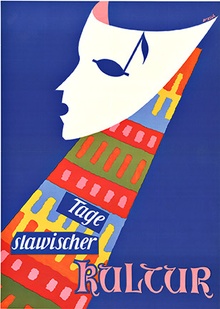Tage Slawischer Original Vintage Lithograph Poster Celebrating Slavic Culture