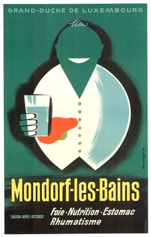 Mondorf-les-Bains Luxembourg – Lex Weyer 1959 Original Vintage Spa Poster