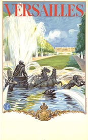 Versailles Gardens Vintage Travel Poster – Palace of Versailles Fountains France