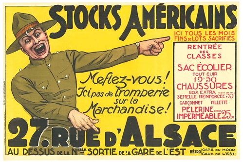 Stocks Américains Vintage Poster | Paris American Surplus Lithograph