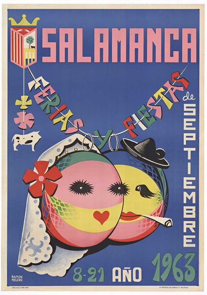 Salamanca Ferias y Fiestas Vintage Poster – Ramón Melero Spanish Festival Poster