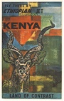 Kenya Land of Contrast vintage travel poster