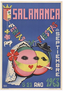 Salamanca Ferias y Fiestas Vintage Poster – Ramón Melero Spanish Festival Poster