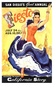 San Diego's Great Annual Fiesta on linen
