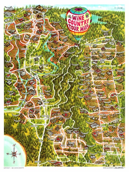 Wine Country Tour Map (California) - Vineyards