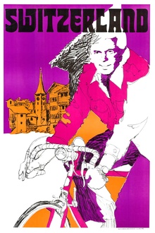 Switzerland Bicycle Travel poster | serigraph