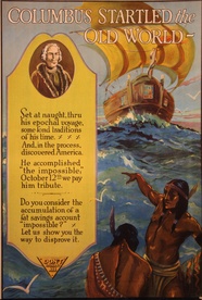 Columbus Startled The Old World Banking Poster