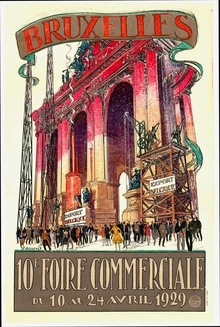 1929 Bruxelles 10e Foire Commerciale Vintage Poster – Armand Massonet Art Deco