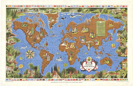 100 Years of the Red Cross World Map – Lucien Boucher Poster (1863–1963)