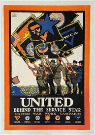 United Behind The Service Star | linen