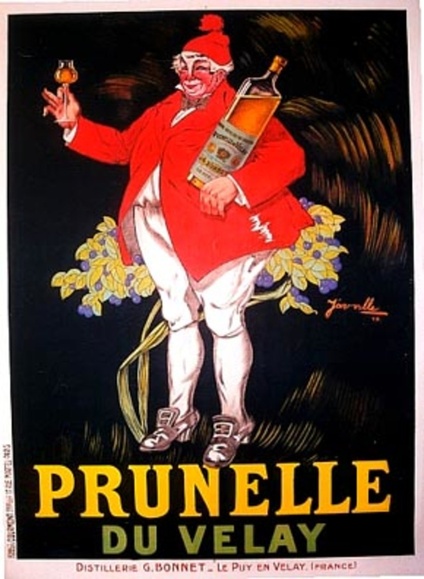 1922 Prunelle du Velay French Liqueur Poster by Henri Jarville