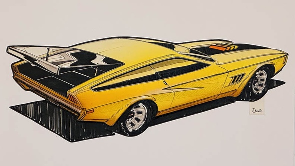 1970 Mustang Original Concept Car Art