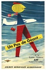 SAS One Giant Leap SAS Original 1950s Scandinavian Airlines Travel Poster by Fritjof Pedersén
