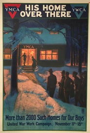 His Home Over There YMCA linen backed