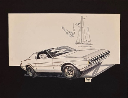 1970 Mustang Original Concept Car Art