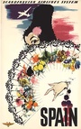 Original 1950s SAS Spain Vintage Travel Poster – Otto Nielsen Scandinavian Airlines System
