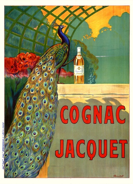 Cognac Jacque Peacock Art Deco poster