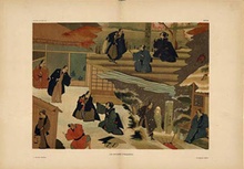 Japon (horizontal family scene)- double sheet