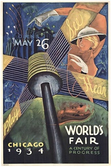 Chicago World’s Fair 1934 – A Century of Progress | Original Chicago Exposition Lithograph Poster