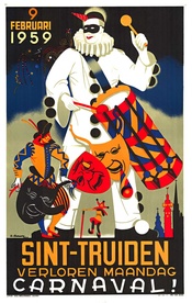 1959 Sint-Truiden Carnaval Vintage Poster by A. Renson – Belgian Festival Lithograph