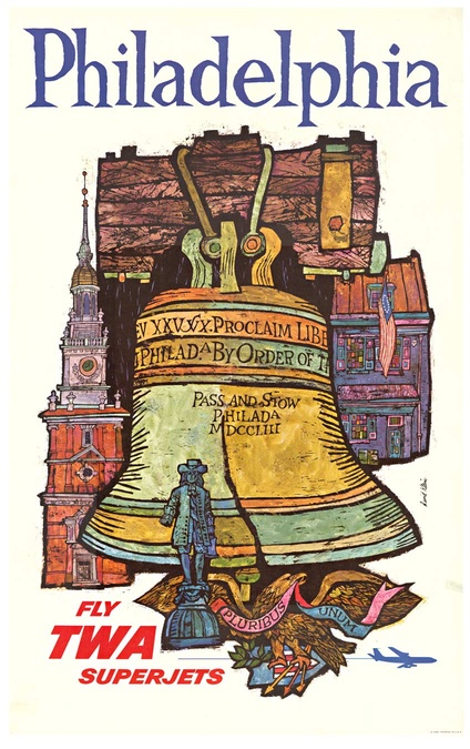 Philadelphia Fly TWA | Liberty Bell - linen backed