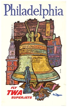 Philadelphia Fly TWA | Liberty Bell - linen backed