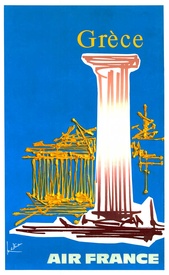 Air France Grèce Vintage Travel  Poster – Georges Mathieu Greece Poster