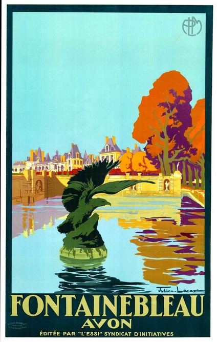 Fontainebleau Avon Vintage PLM Railway Poster – Julien Lacaze Original French Travel Lithograph