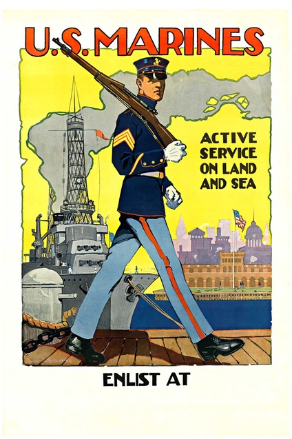 U. S. Marines Active Service on Land and Sea