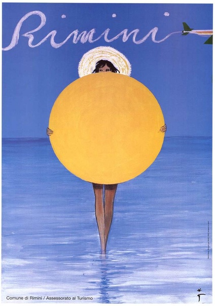 Rimini Sun Italian travel poster | on linen