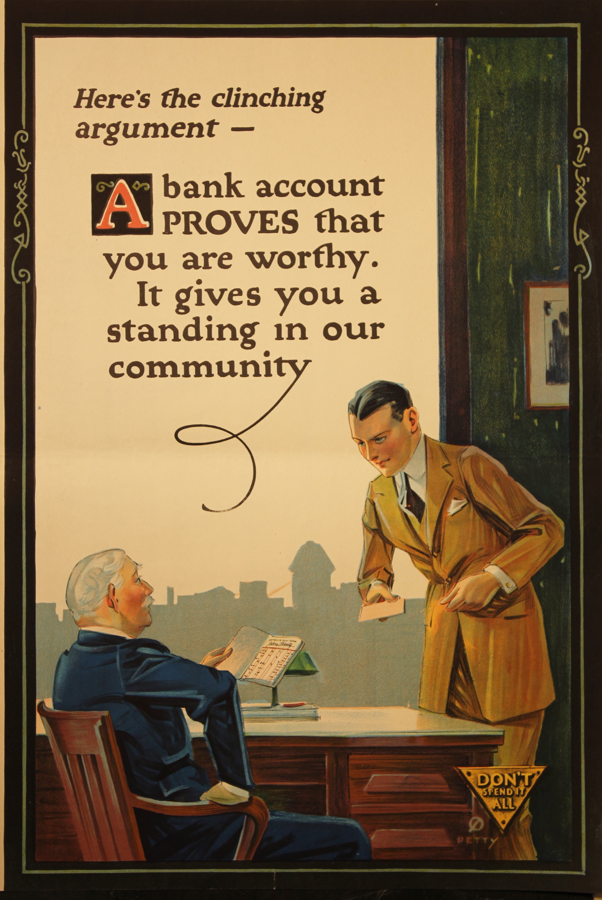 A Bank Account Proves That You Are Worthy Banking Poster