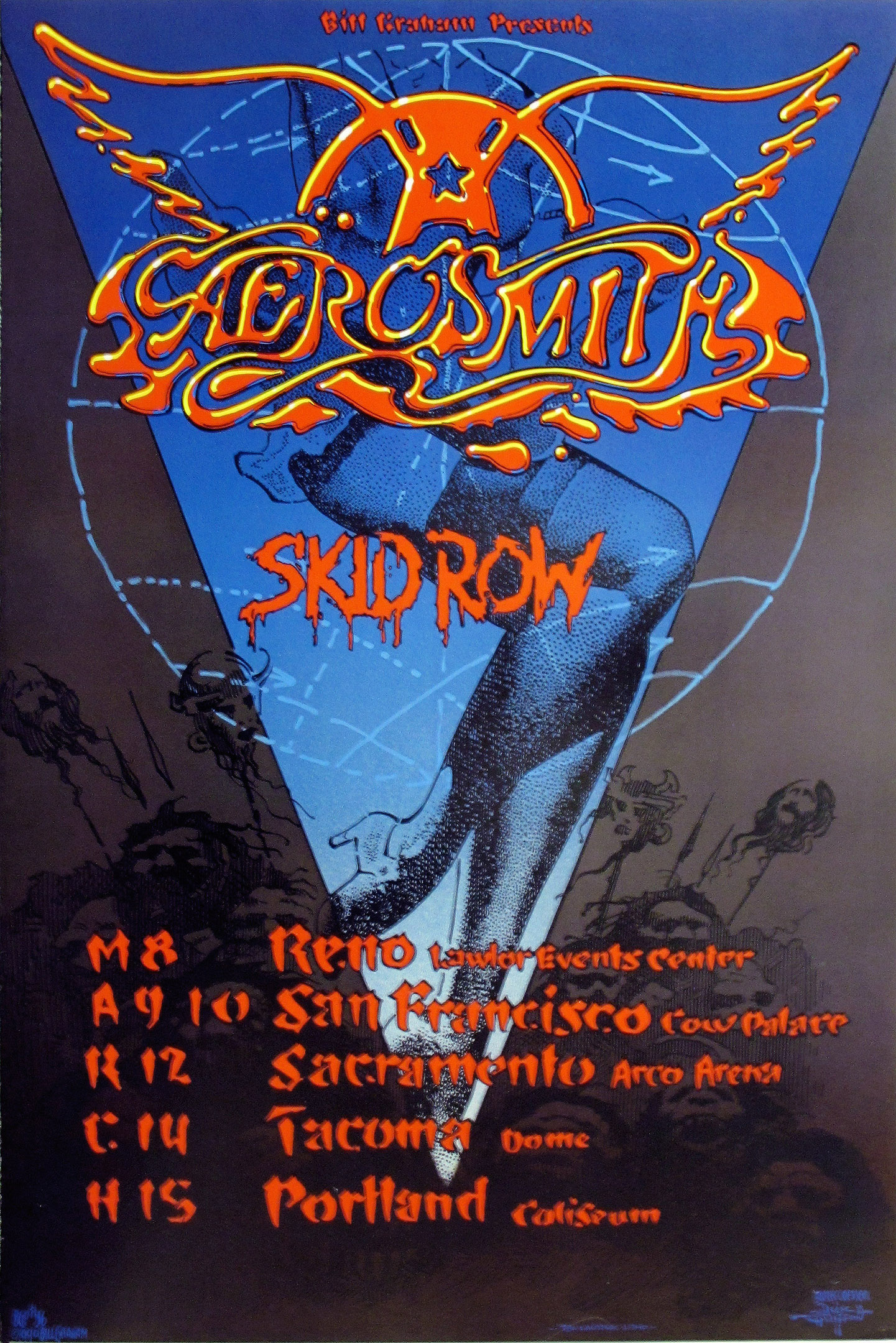 Aerosmith And Skid Row Concert Poster