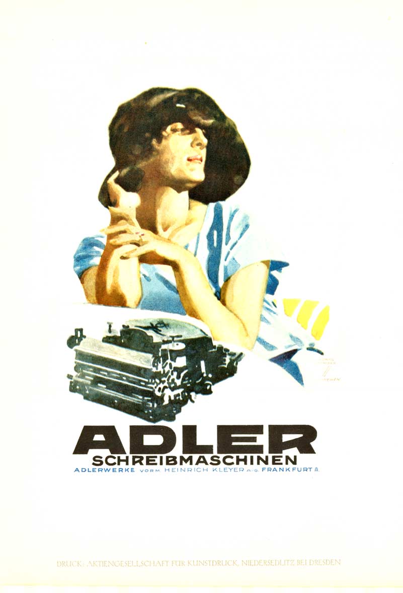 Alder- Schreibmaschinen (bookplate) 1926