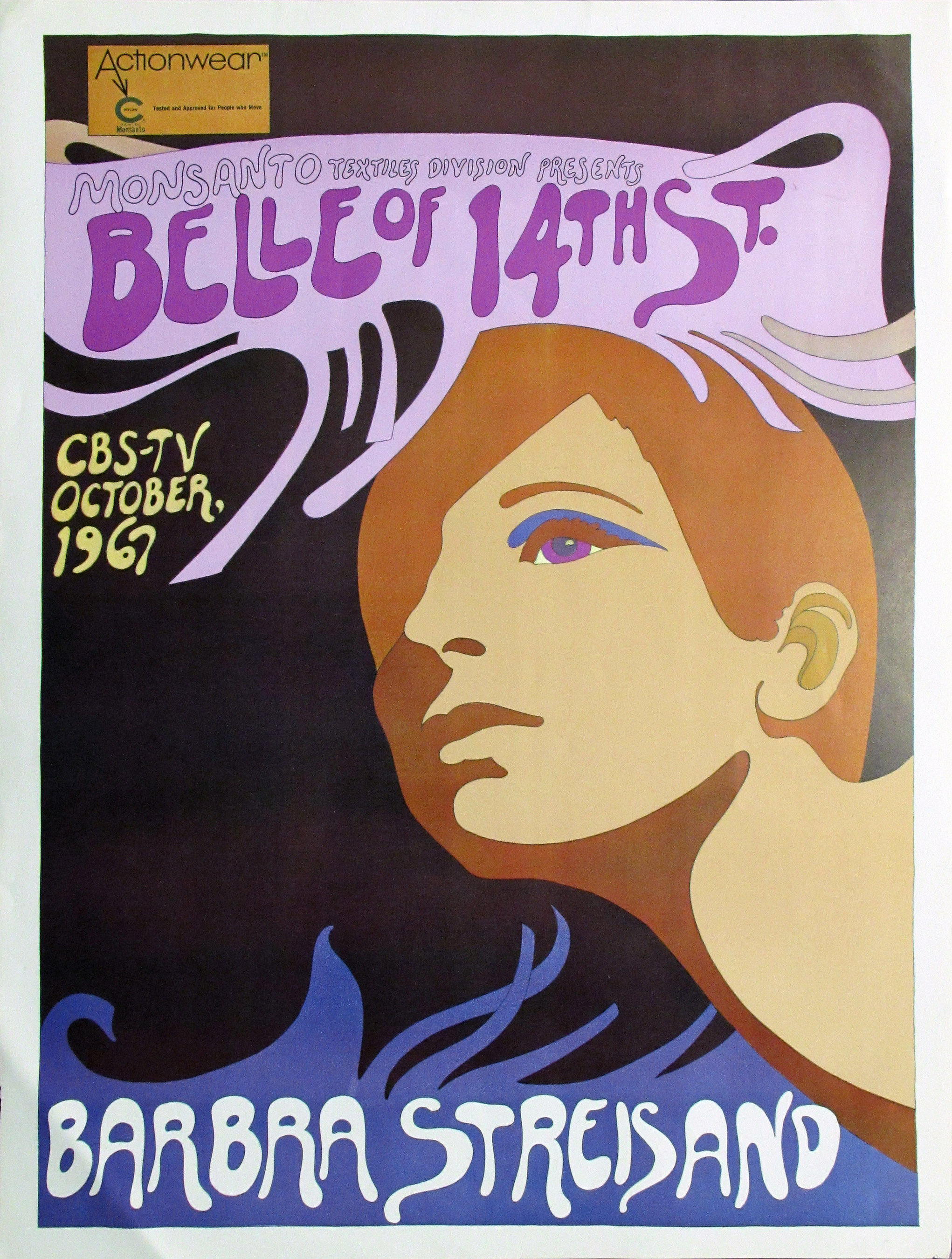 Barbra Streisand Television Promotional Poster For Belle of 14th Street