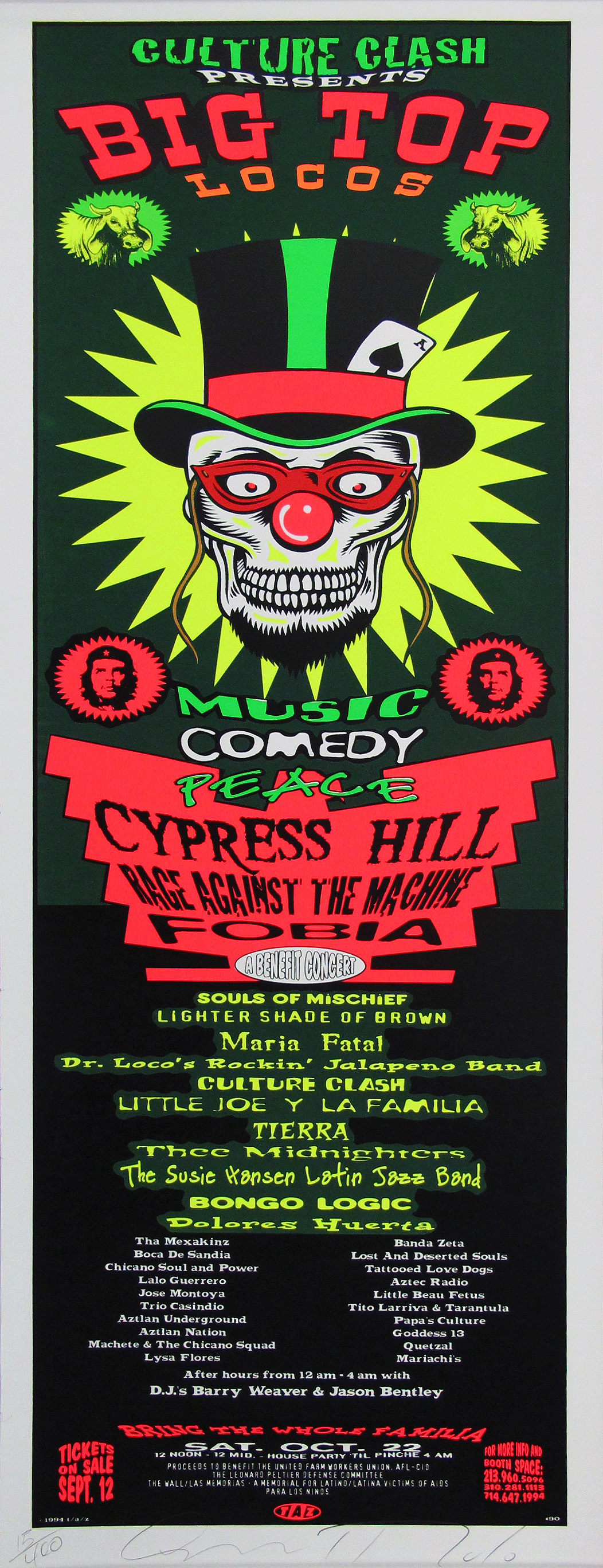 Big Top Locos With Cypress Hill & Rage Against The Machine Concert Poster