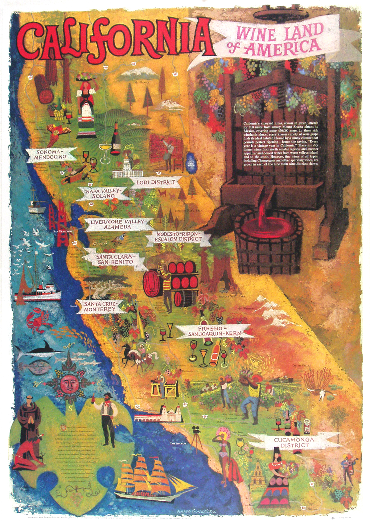California Wine Land of America Map | Limited Runs
