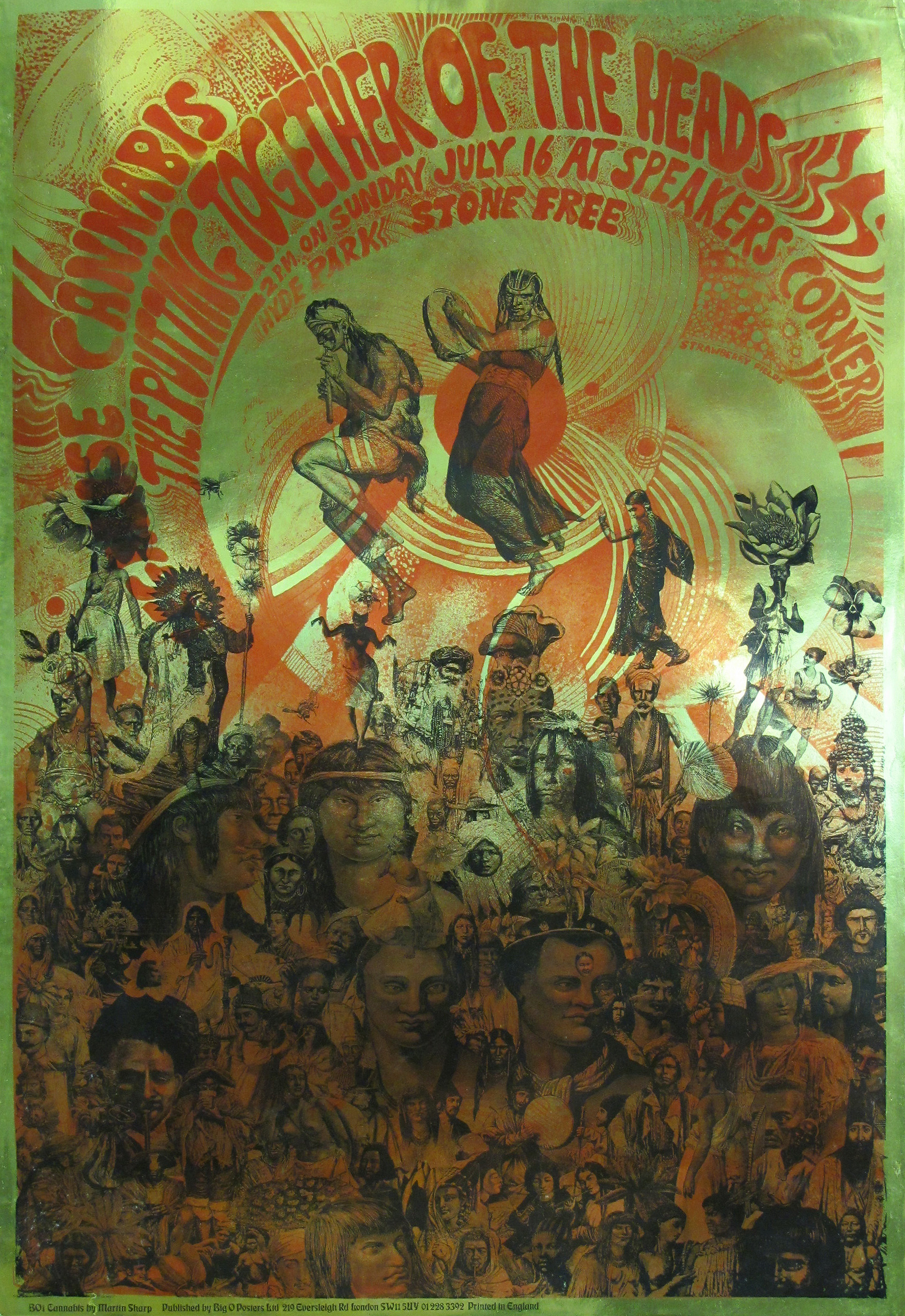 Cannabis Festival in Hyde Park Original Concert Poster