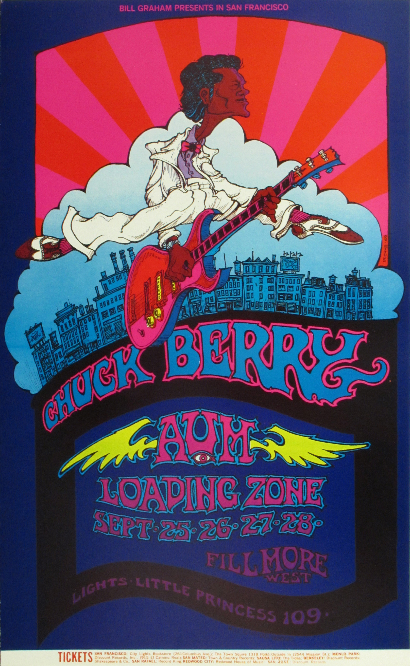 Chuck Berry And Aum Original Concert Poster