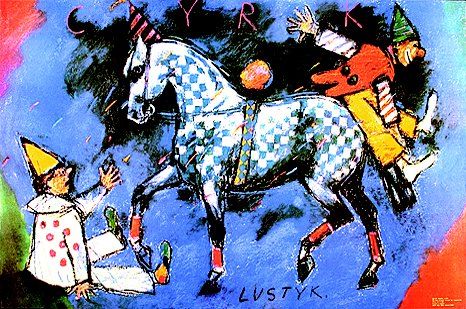 Clowns falling off horse