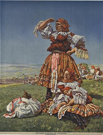 Lázne Luhacovice “Costumes Nationaux” Original 1931 Czech Folk Costume Poster – Printed by Ottmar Pi