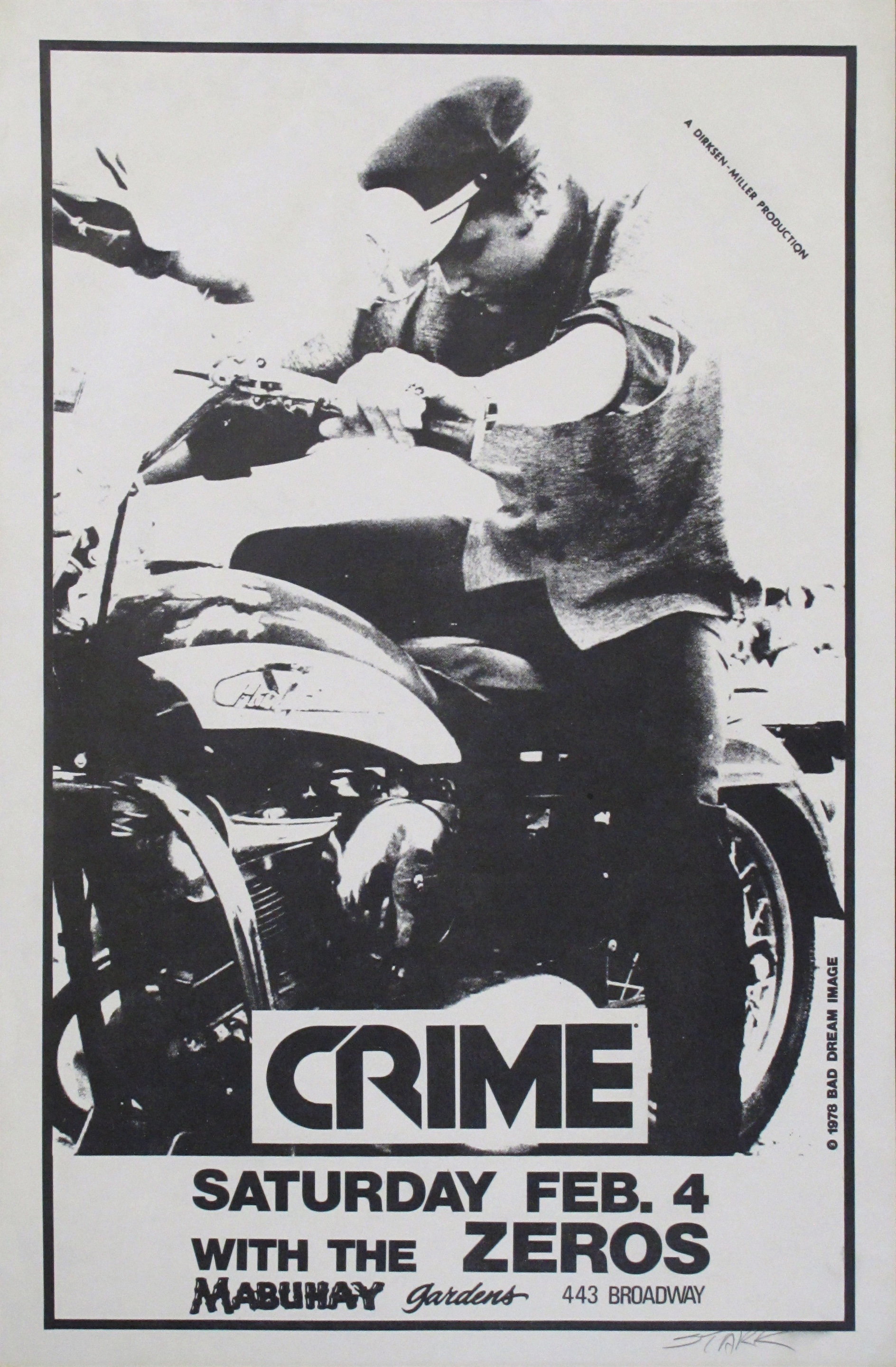 Crime With The Zeros Concert Poster