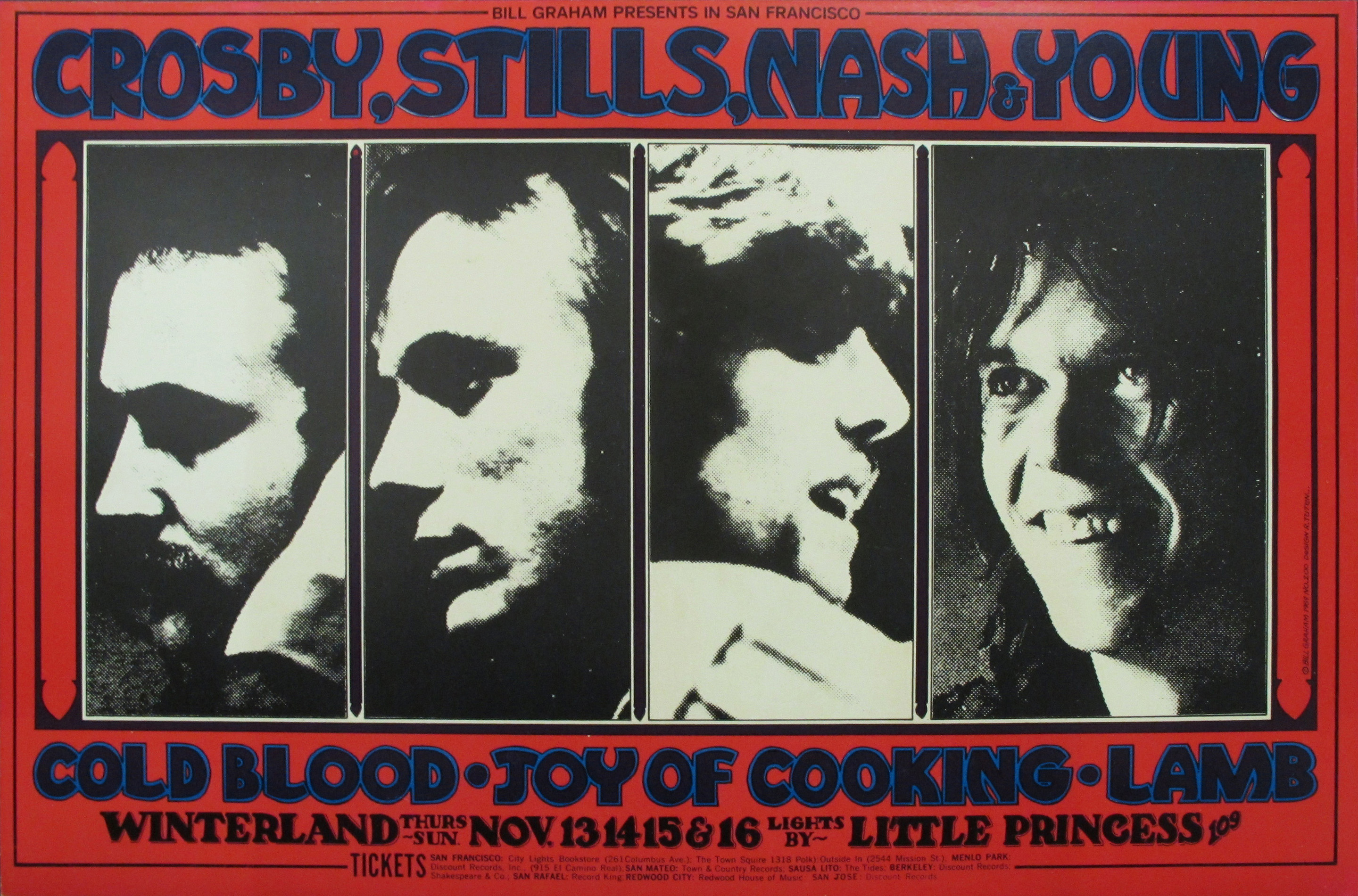 Crosby, Stills, Nash & Young Concert Poster