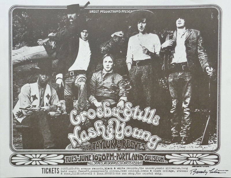 Crosby Stills Nash & Young: Portland 1970 (Handbill style A)